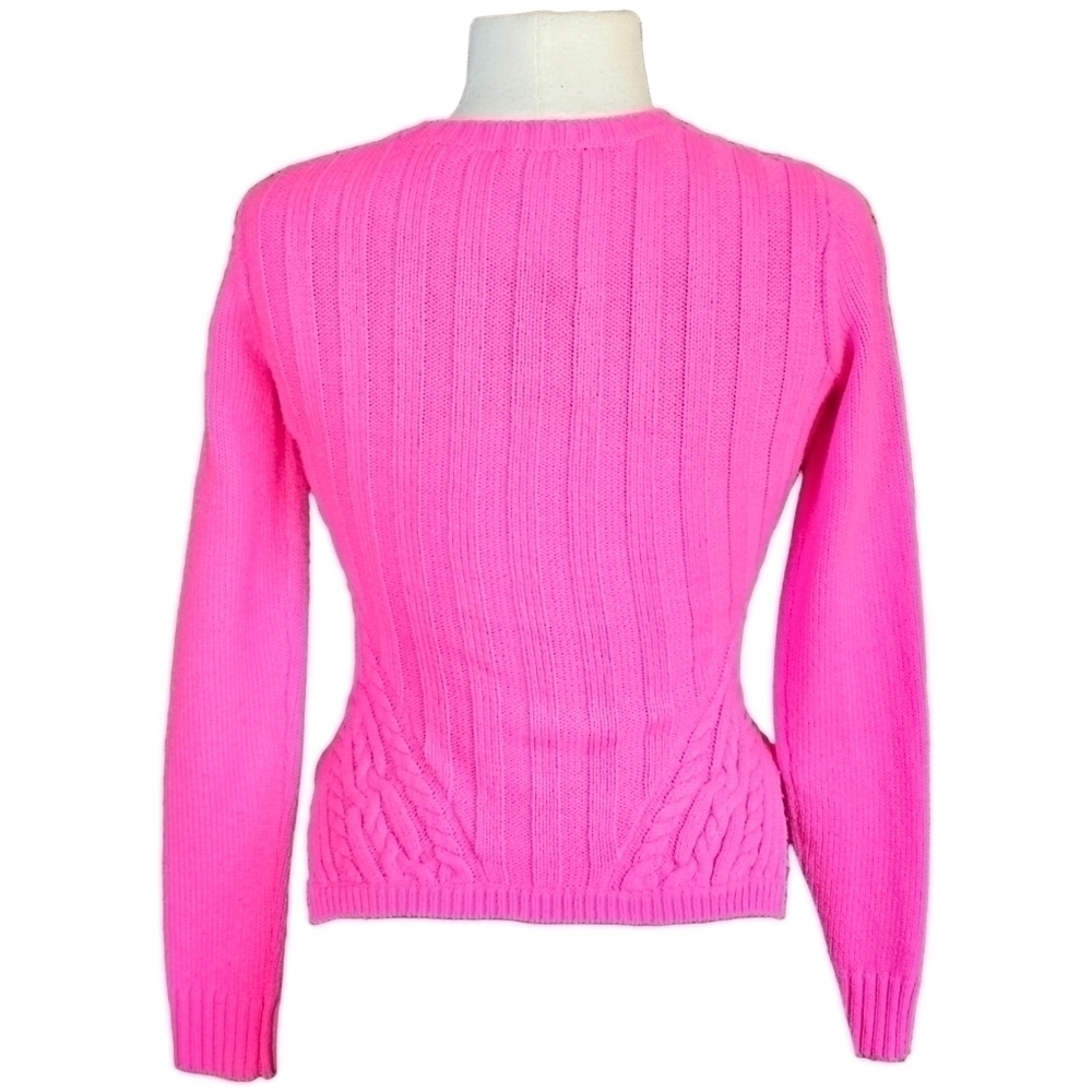 Ted Baker Daisuma Cable Knit Sweater Hot Pink Size 2 - Picture 4 of 16